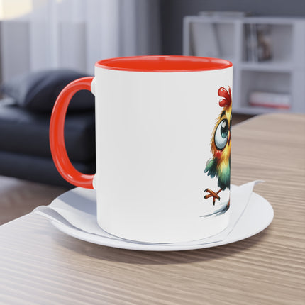 Harmony Two-Tone Coffee Mug: Sip in Style, Revel in Comfort - Chicken