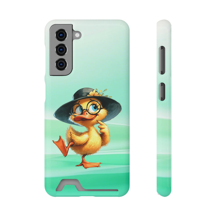 EnchantGuard Phone Case with Card Holder: Style Meets Functionality - Duck