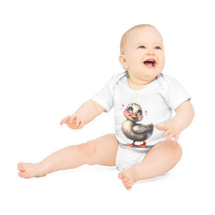 SnuggleNest Organic Baby Bodysuit (Short Sleeves) Duck