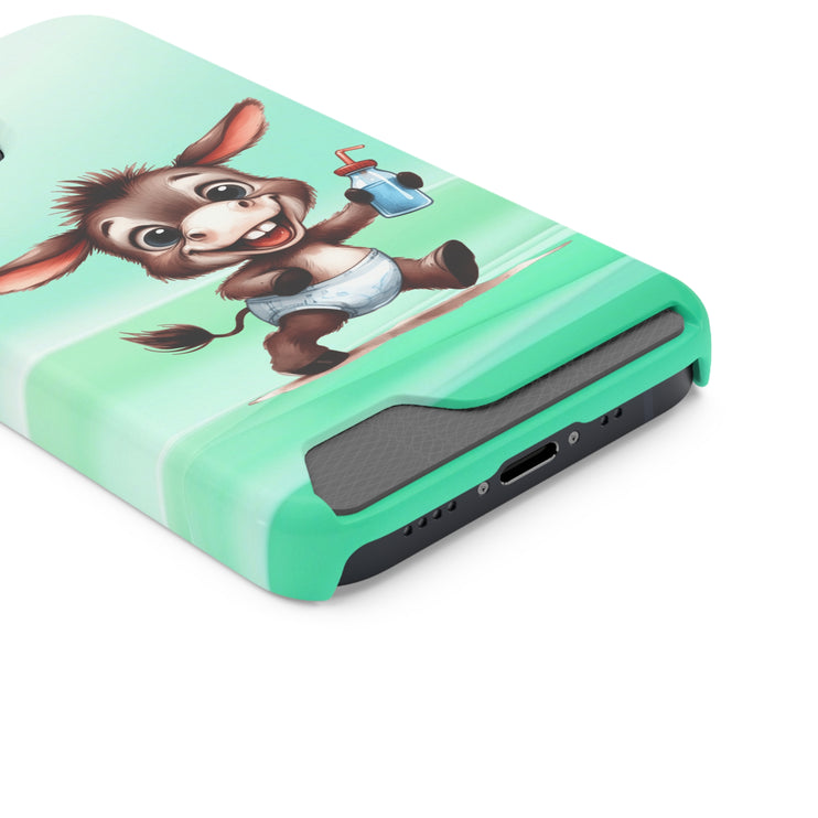 EnchantGuard Phone Case with Card Holder: Style Meets Functionality - Donkey