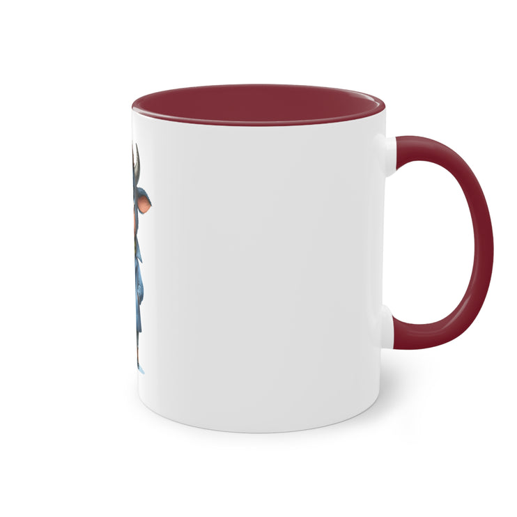 Harmony Two-Tone Coffee Mug: Sip in Style, Revel in Comfort - Cow