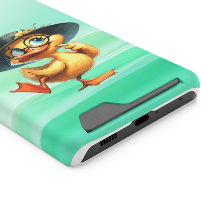 EnchantGuard Phone Case with Card Holder: Style Meets Functionality - Duck