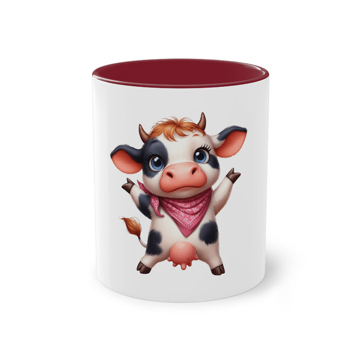 Harmony Two-Tone Coffee Mug: Sip in Style, Revel in Comfort - Cow