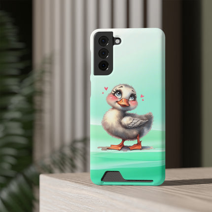 EnchantGuard Phone Case with Card Holder: Style Meets Functionality - Duck