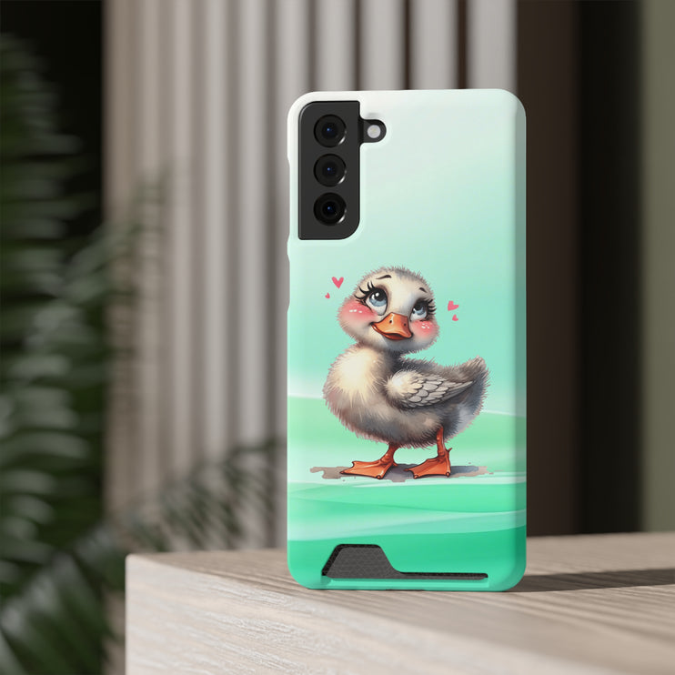 EnchantGuard Phone Case with Card Holder: Style Meets Functionality - Duck