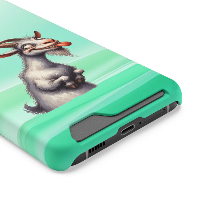 EnchantGuard Phone Case with Card Holder: Style Meets Functionality - Goat