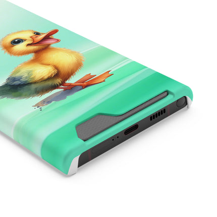 EnchantGuard Phone Case with Card Holder: Style Meets Functionality - Duck