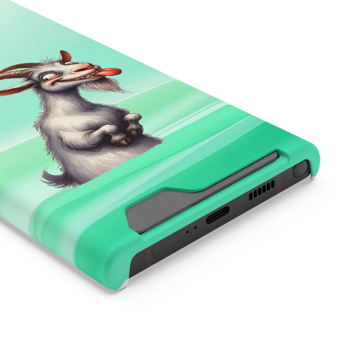 EnchantGuard Phone Case with Card Holder: Style Meets Functionality - Goat