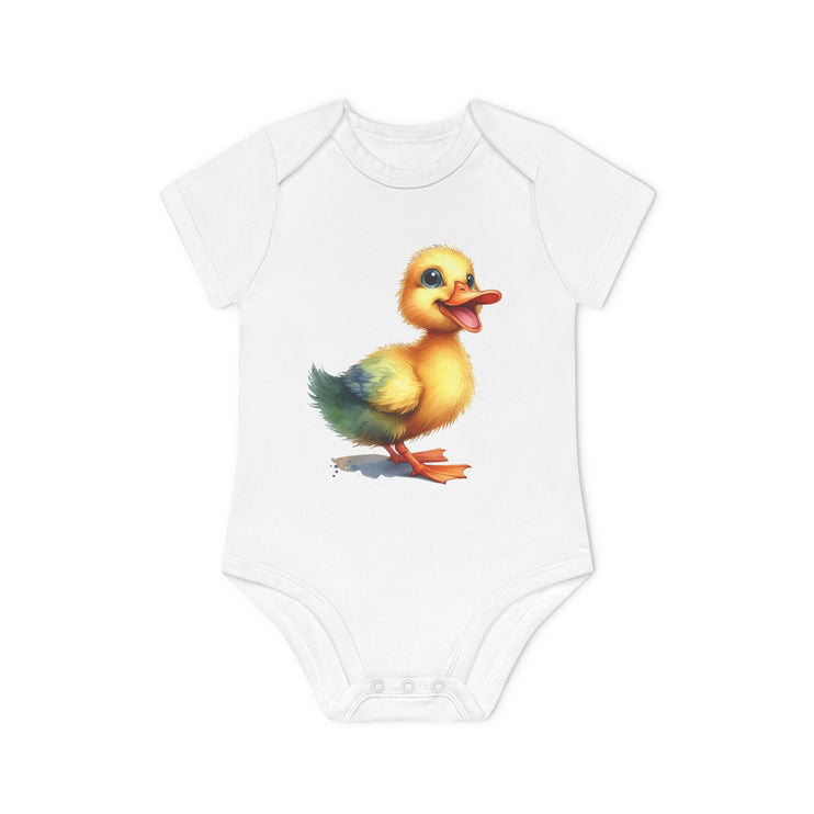 SnuggleNest Organic Baby Bodysuit (Short Sleeves) Duck