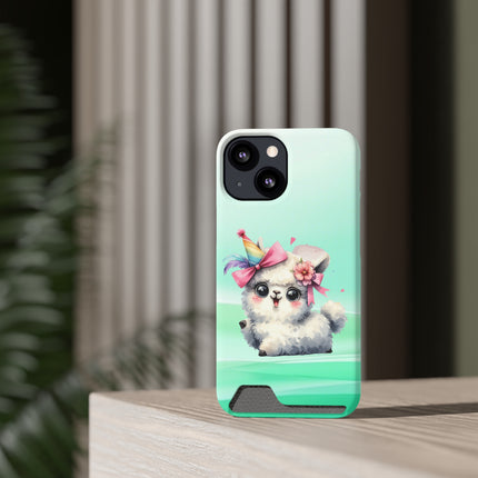 EnchantGuard Phone Case with Card Holder: Style Meets Functionality - Sheep