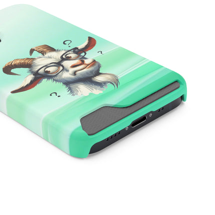 EnchantGuard Phone Case with Card Holder: Style Meets Functionality - Goat