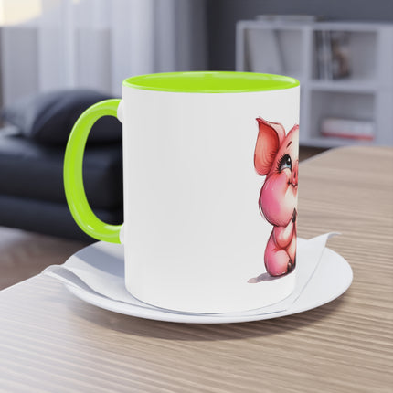 Harmony Two-Tone Coffee Mug: Sip in Style, Revel in Comfort - Pig