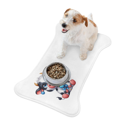 CharmPaws Pet Feeding Mats: Keep Mealtime Mess-Free & Stylish! - Cow