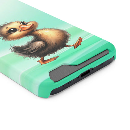 EnchantGuard Phone Case with Card Holder: Style Meets Functionality - Duck