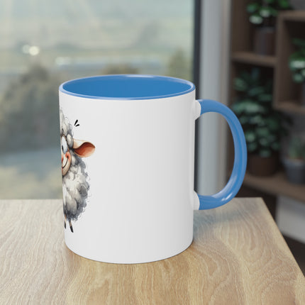 Harmony Two-Tone Coffee Mug: Sip in Style, Revel in Comfort - Sheep