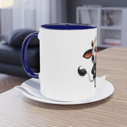 Harmony Two-Tone Coffee Mug: Sip in Style, Revel in Comfort - Cow