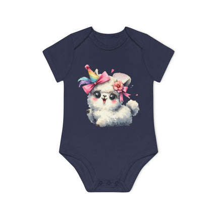 SnuggleNest Organic Baby Bodysuit (Short Sleeves) Sheep