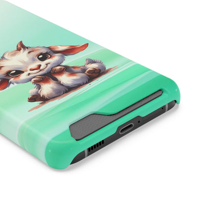 EnchantGuard Phone Case with Card Holder: Style Meets Functionality - Goat