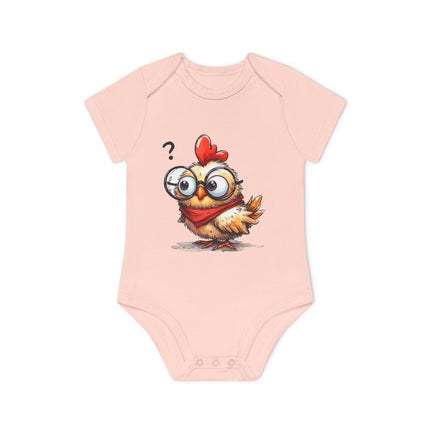 SnuggleNest Organic Baby Bodysuit (Short Sleeves) Chicken