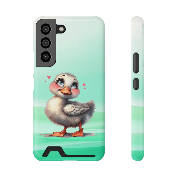 EnchantGuard Phone Case with Card Holder: Style Meets Functionality - Duck