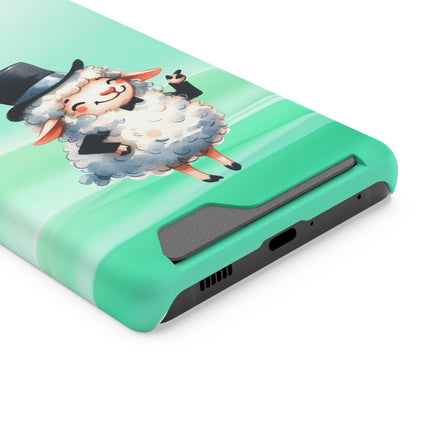 EnchantGuard Phone Case with Card Holder: Style Meets Functionality - Sheep