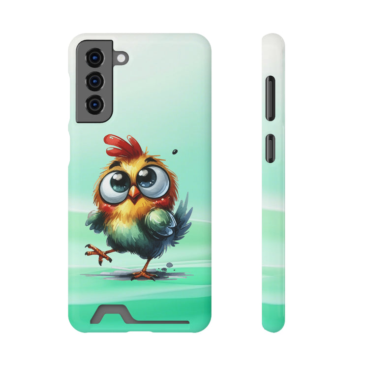 EnchantGuard Phone Case with Card Holder: Style Meets Functionality - Chicken