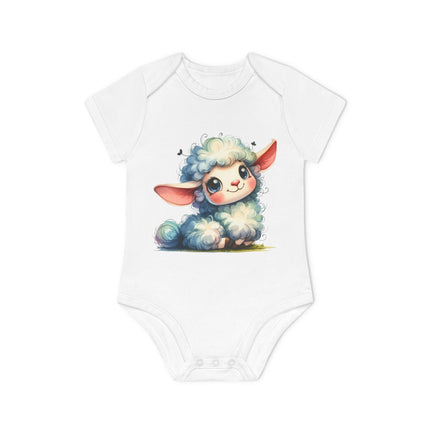 SnuggleNest Organic Baby Bodysuit (Short Sleeves) Sheep