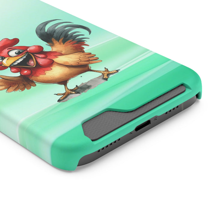 EnchantGuard Phone Case with Card Holder: Style Meets Functionality - Rooster