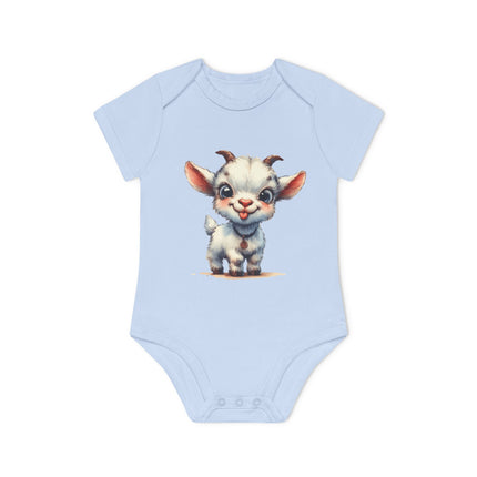 SnuggleNest Organic Baby Bodysuit (Short Sleeves) Goat