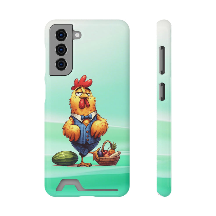 EnchantGuard Phone Case with Card Holder: Style Meets Functionality - Rooster