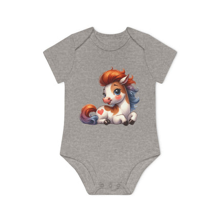 SnuggleNest Organic Baby Bodysuit (Short Sleeves) Horse