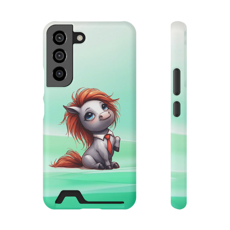 EnchantGuard Phone Case with Card Holder: Style Meets Functionality - Horse