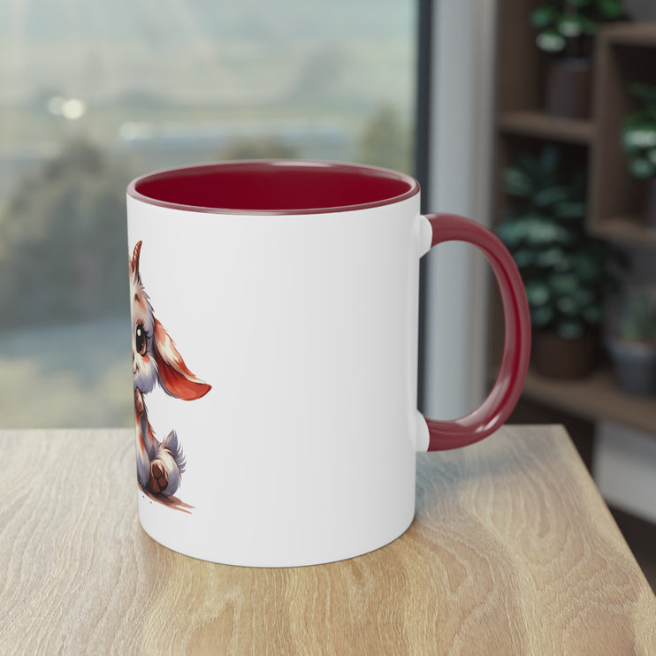 Harmony Two-Tone Coffee Mug: Sip in Style, Revel in Comfort - Goat