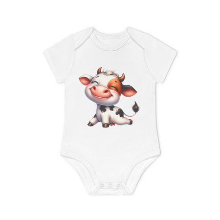 SnuggleNest Organic Baby Bodysuit (Short Sleeves)  Cow