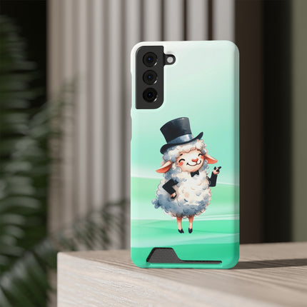 EnchantGuard Phone Case with Card Holder: Style Meets Functionality - Sheep