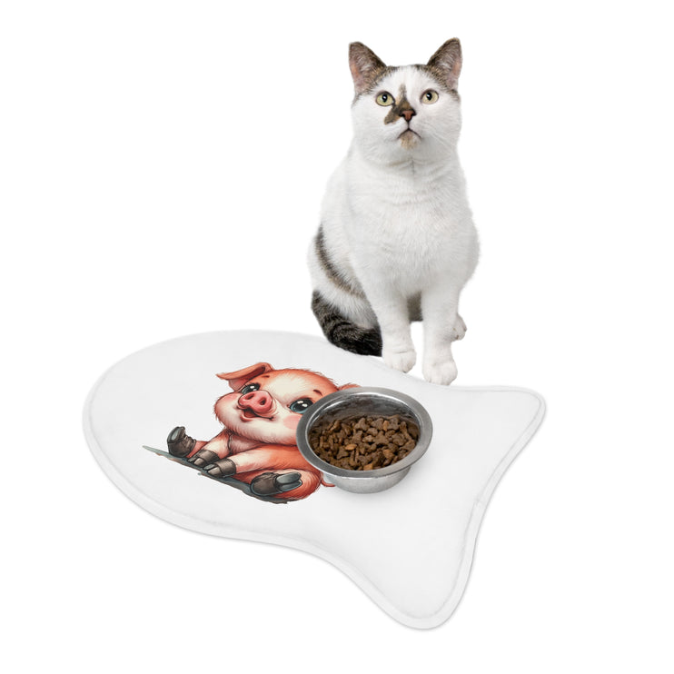 CharmPaws Pet Feeding Mats: Keep Mealtime Mess-Free & Stylish! - Pig