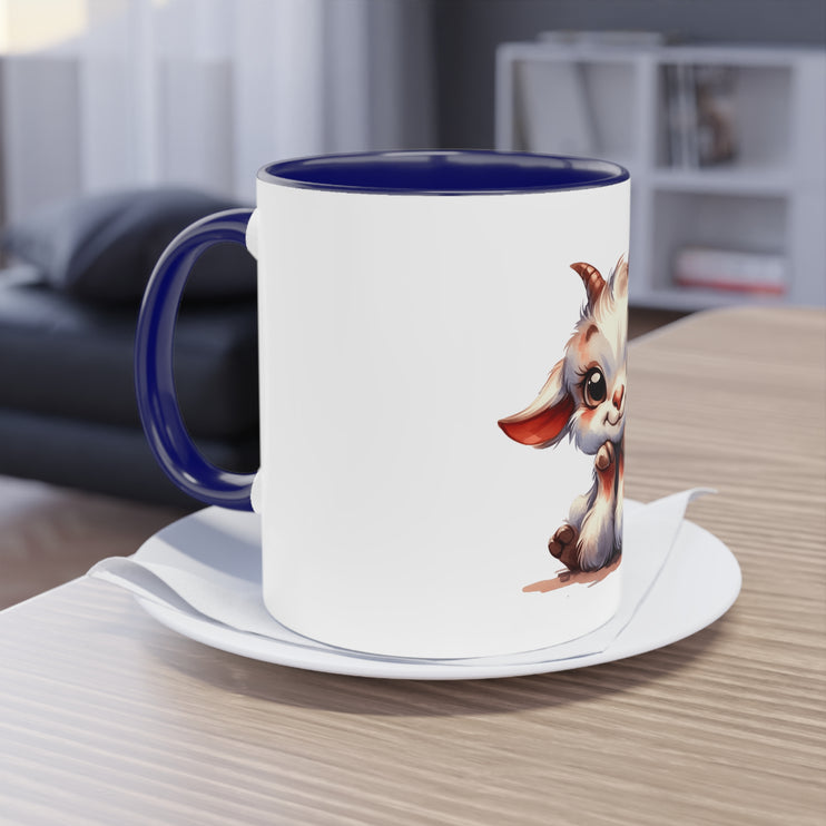 Harmony Two-Tone Coffee Mug: Sip in Style, Revel in Comfort - Goat