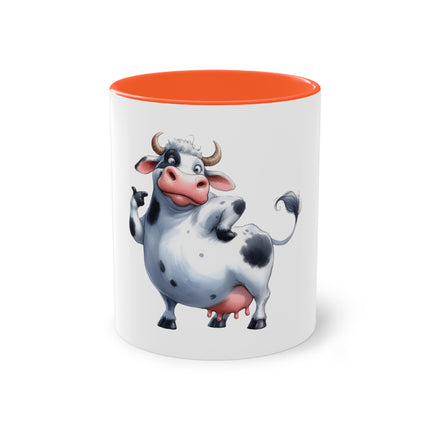 Harmony Two-Tone Coffee Mug: Sip in Style, Revel in Comfort - Cow