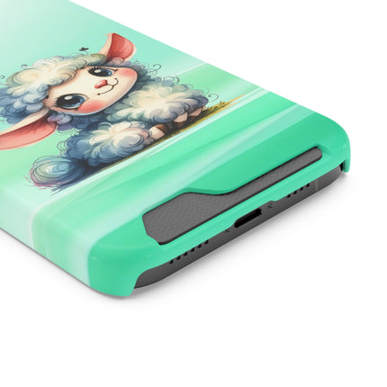 EnchantGuard Phone Case with Card Holder: Style Meets Functionality - Sheep