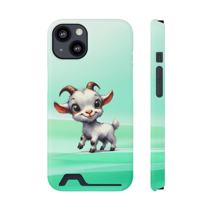 EnchantGuard Phone Case with Card Holder: Style Meets Functionality - Goat