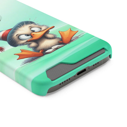 EnchantGuard Phone Case with Card Holder: Style Meets Functionality - Duck