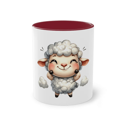 Harmony Two-Tone Coffee Mug: Sip in Style, Revel in Comfort - Sheep