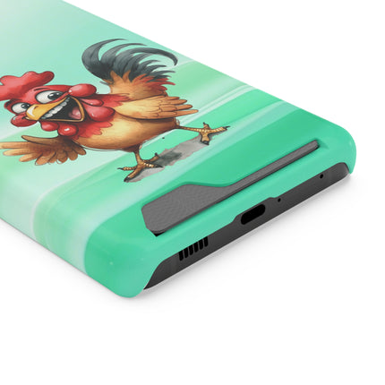 EnchantGuard Phone Case with Card Holder: Style Meets Functionality - Rooster