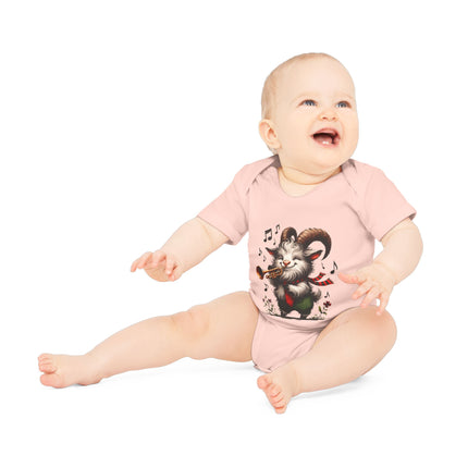 SnuggleNest Organic Baby Bodysuit (Short Sleeves) Goat