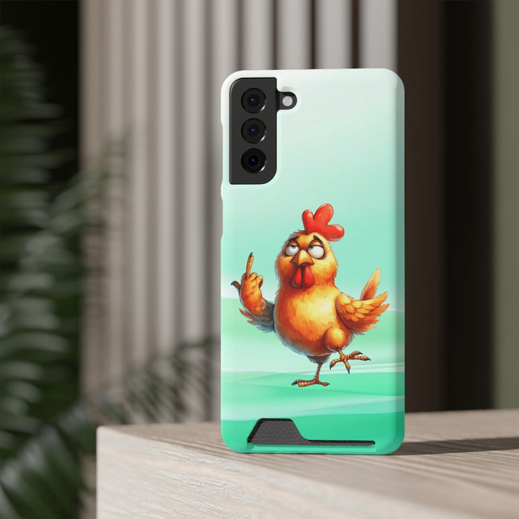 EnchantGuard Phone Case with Card Holder: Style Meets Functionality - Rooster