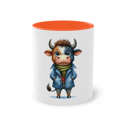 Harmony Two-Tone Coffee Mug: Sip in Style, Revel in Comfort - Cow