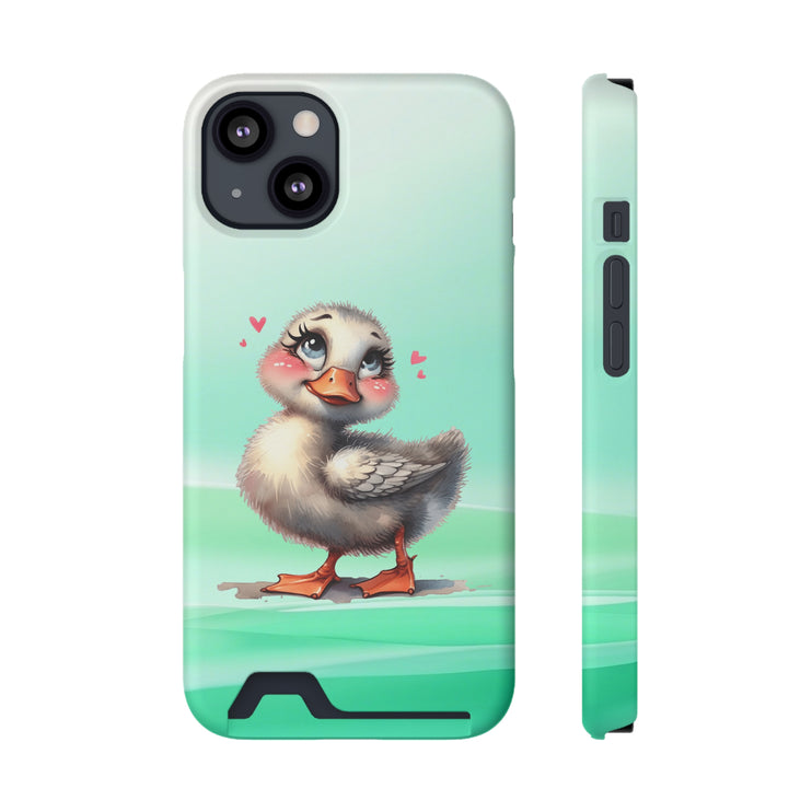 EnchantGuard Phone Case with Card Holder: Style Meets Functionality - Duck