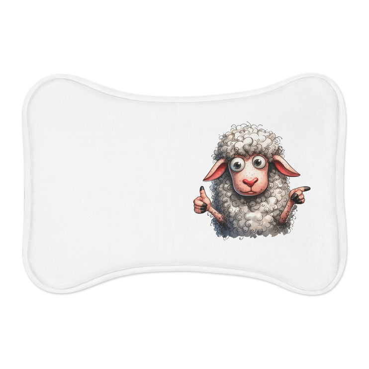 CharmPaws Pet Feeding Mats: Keep Mealtime Mess-Free & Stylish! - Sheep