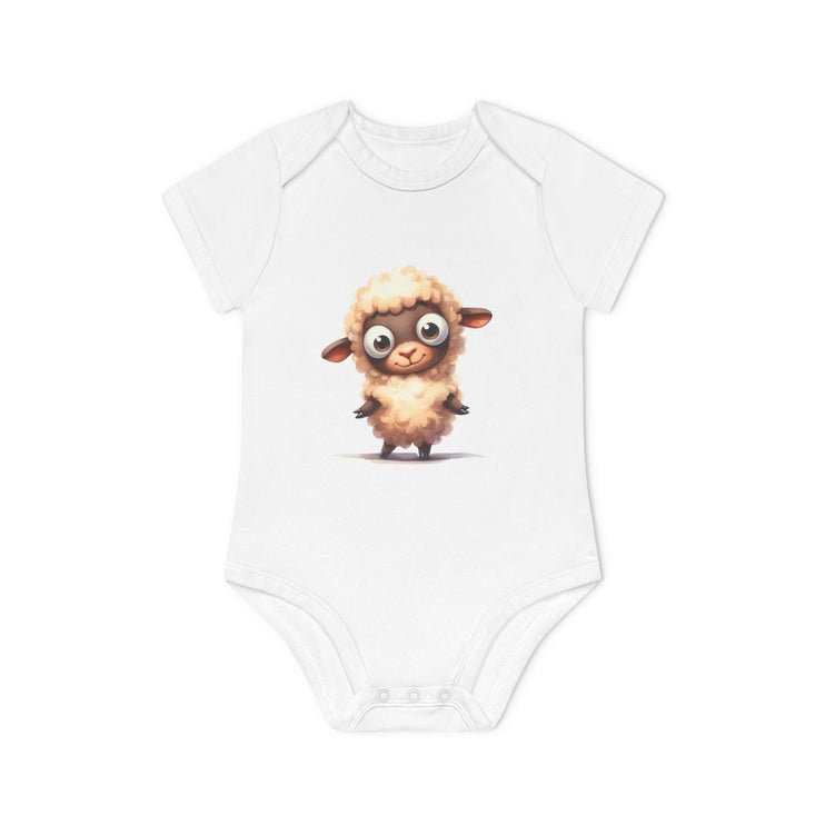 SnuggleNest Organic Baby Bodysuit (Short Sleeves) Sheep