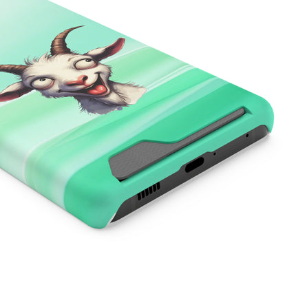 EnchantGuard Phone Case with Card Holder: Style Meets Functionality - Goat